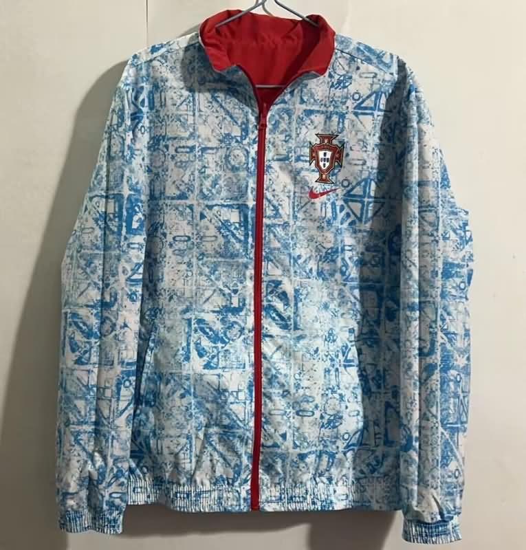 AAA(Thailand) Portugal 2024 Red White Reversible Soccer Windbreaker