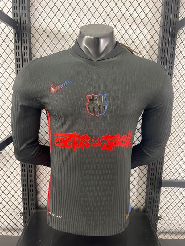 AAA(Thailand) Barcelona 24/25 Away Long Sleeve Soccer Jersey (Player) Sponsor 02
