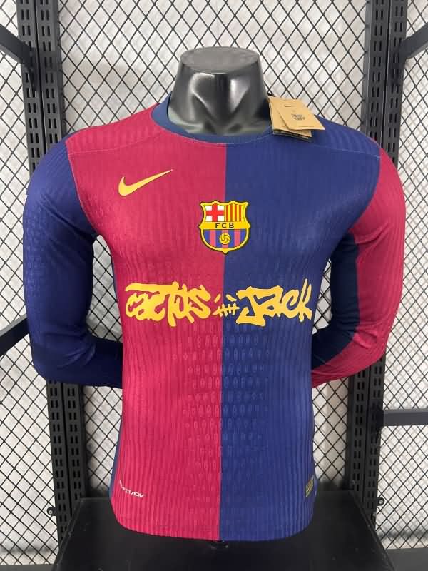 AAA(Thailand) Barcelona 24/25 Home LS Soccer Jersey (Player) Sponsor 03