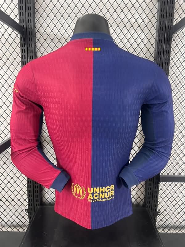 AAA(Thailand) Barcelona 24/25 Home LS Soccer Jersey (Player) Sponsor 03