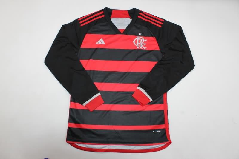 AAA(Thailand) Flamengo 2024 Home Long Sleeve Soccer Jersey