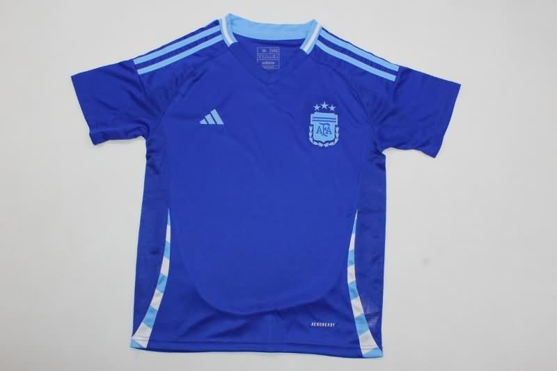 Argentina 2024 Kids Copa America Away Soccer Jersey And Shorts