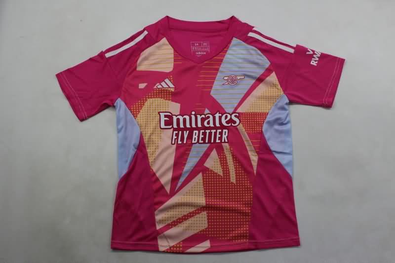 Arsenal 24/25 Kids Goalkeeper Pink Soccer Jersey And Shorts
