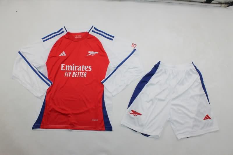 Arsenal 24/25 Kids Home Long Sleeve Soccer Jersey And Shorts