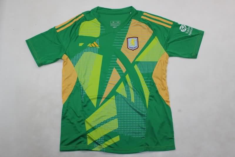 Aston Villa 24/25 Kids Goalkeeper Green Soccer Jersey And Shorts