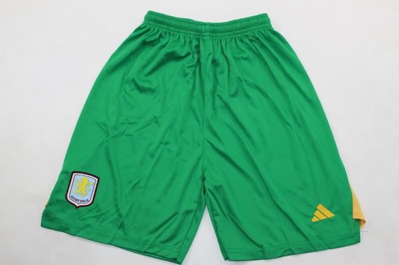 Aston Villa 24/25 Kids Goalkeeper Green Soccer Jersey And Shorts
