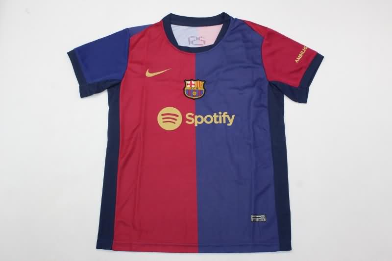 Barcelona 24/25 Kids Home Soccer Jersey And Shorts Leaked