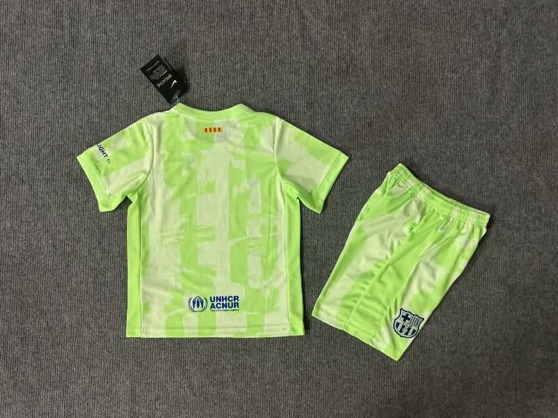 Barcelona 24/25 Kids Third Soccer Jersey And Shorts Sponsor 03