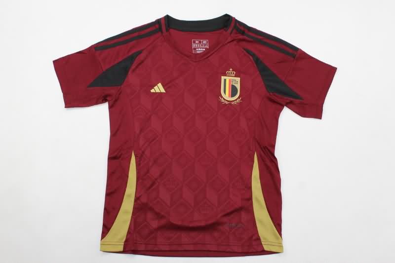 Belgium 2024 Kids Home Soccer Jersey And Shorts