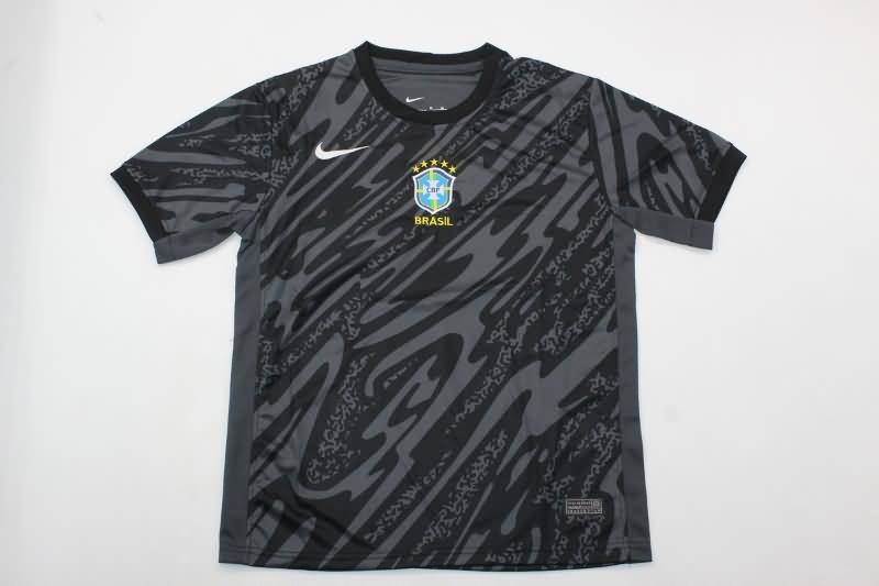 Brazil 2024 Kids Copa America Goalkeeper Grey Soccer Jersey And Shorts