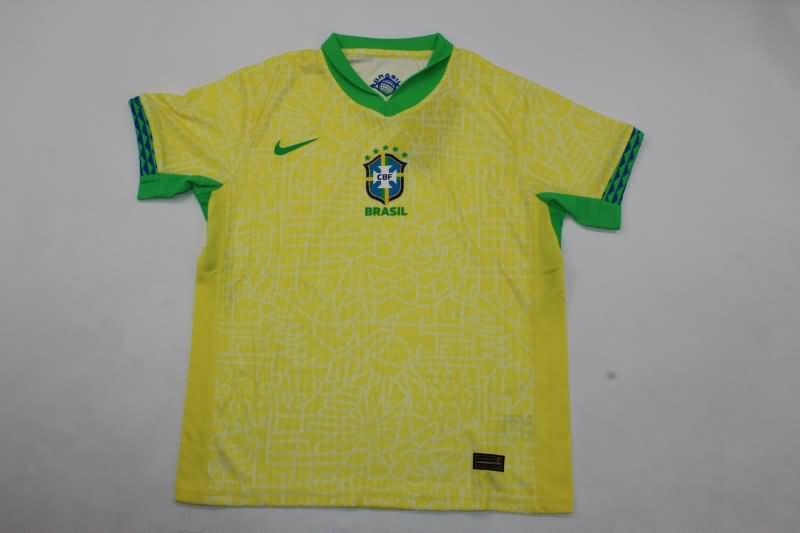 Brazil 2024 Kids Copa America Home Soccer Jersey And Shorts (Player)