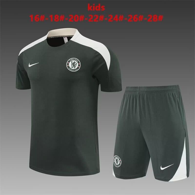 Chelsea 24/25 Kids Training Soccer Jersey And Shorts 03