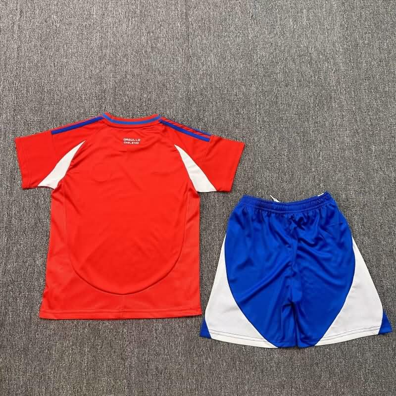 Chile 2024 Kids Copa America Home Soccer Jersey And Shorts