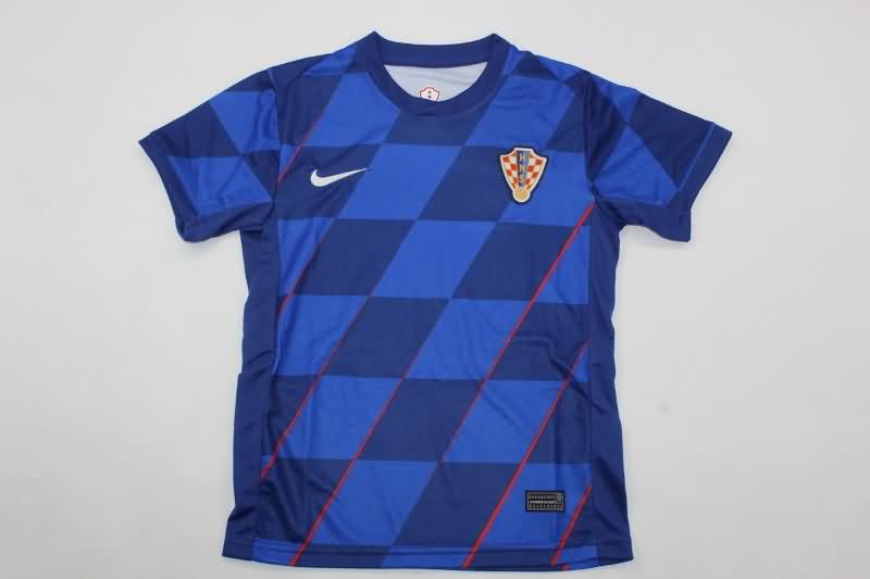 Croatia 2024 Kids Away Soccer Jersey And Shorts