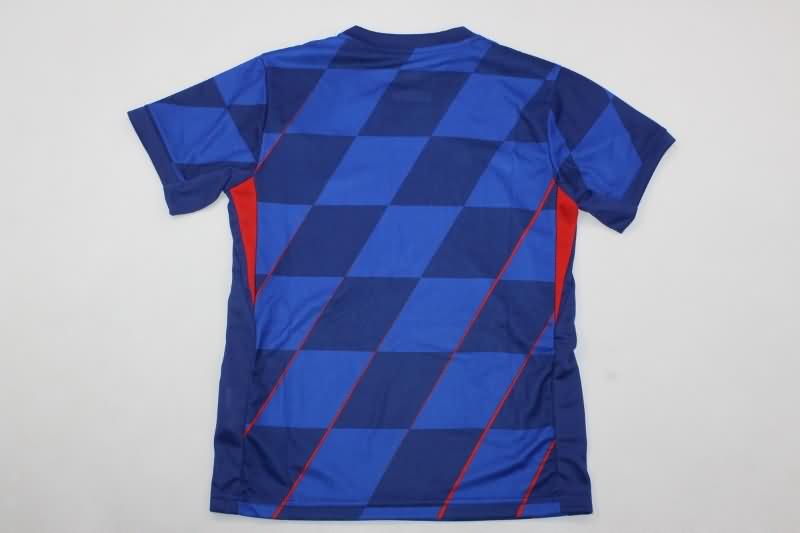 Croatia 2024 Kids Away Soccer Jersey And Shorts