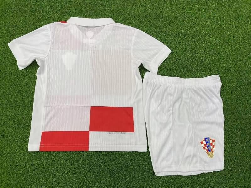 Croatia 2024 Kids Home Soccer Jersey And Shorts (Player)