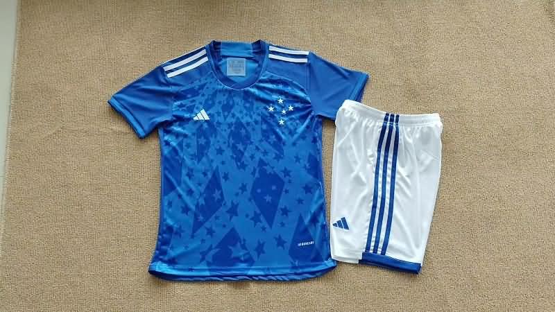 Cruzeiro 2024 Kids Home Soccer Jersey And Shorts