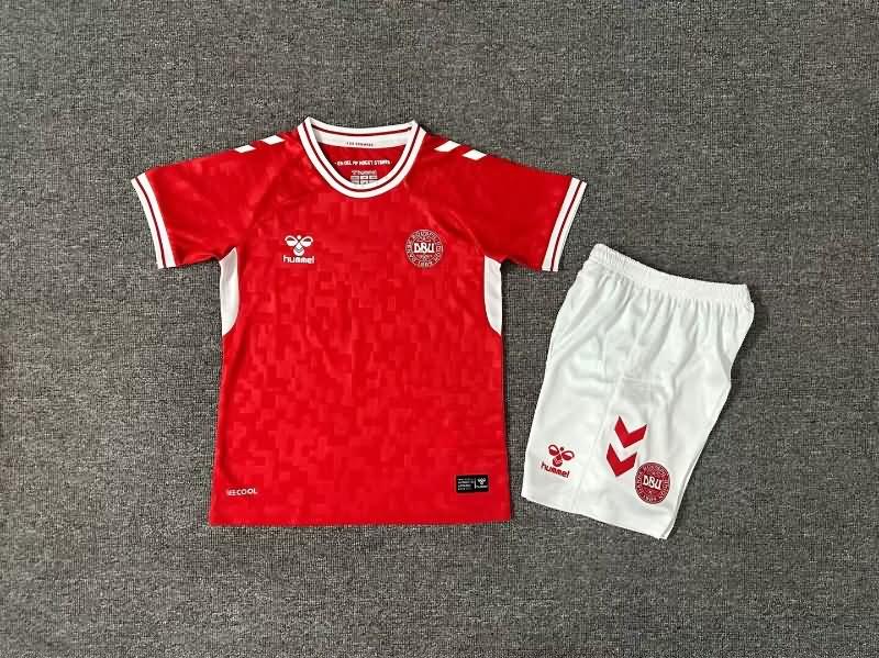 Denmark 2024 Kids Home Soccer Jersey And Shorts