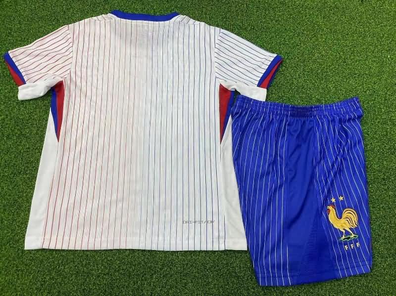 France 2024 Kids Away Soccer Jersey And Shorts (Player)