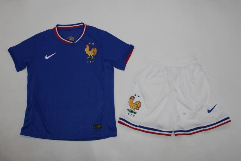 France 2024 Kids Home Soccer Jersey And Shorts (Player)