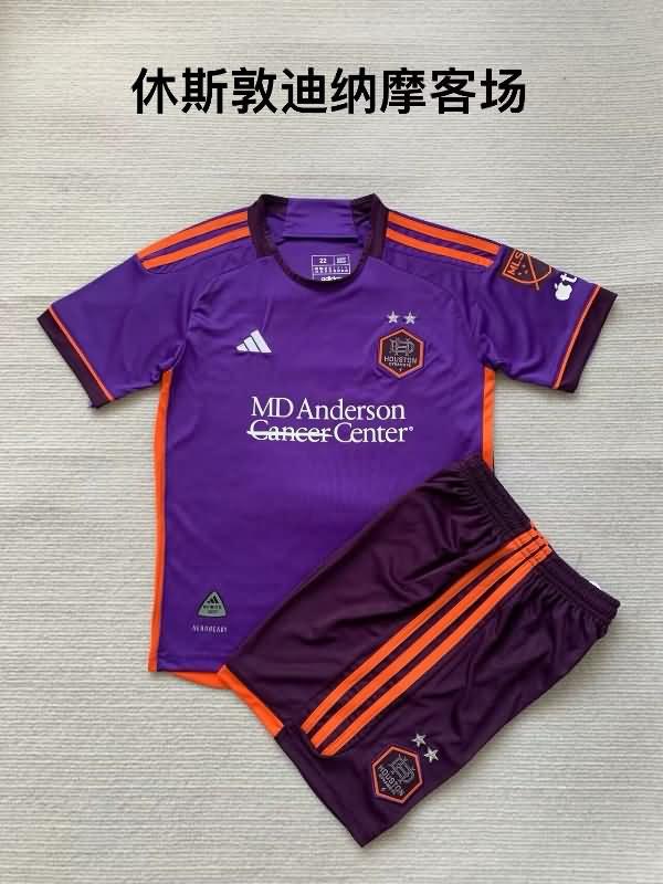 Houston Dynamo 2024 Kids Away Soccer Jersey And Shorts