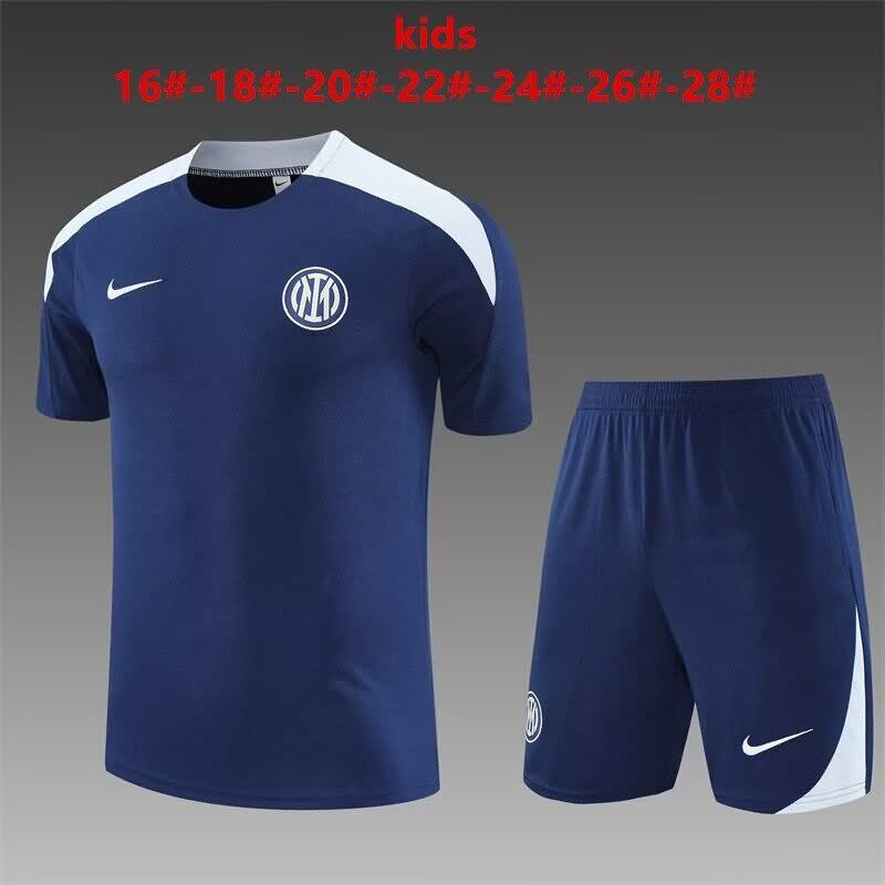 Inter Milan 24/25 Kids Training Soccer Jersey And Shorts