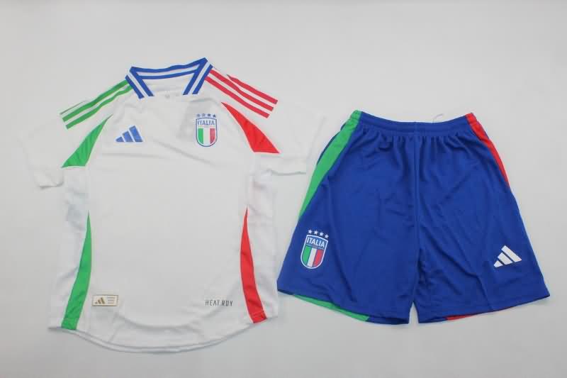 Italy 2024 Kids Away Soccer Jersey And Shorts (Player)