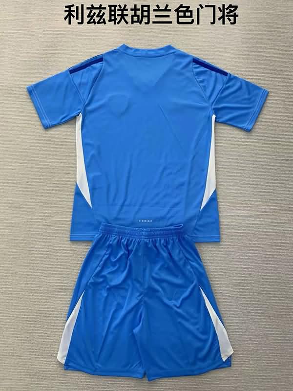 Leeds United 24/25 Kids Goalkeeper Blue Soccer Jersey And Shorts