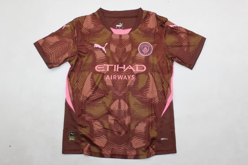 Manchester City 24/25 Kids Goalkeeper Brown Soccer Jersey And Shorts