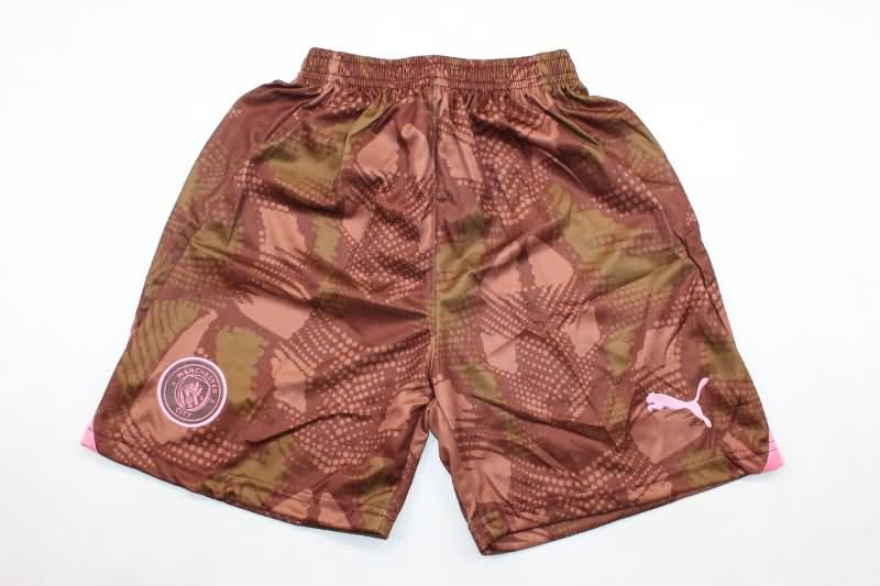 Manchester City 24/25 Kids Goalkeeper Brown Soccer Jersey And Shorts