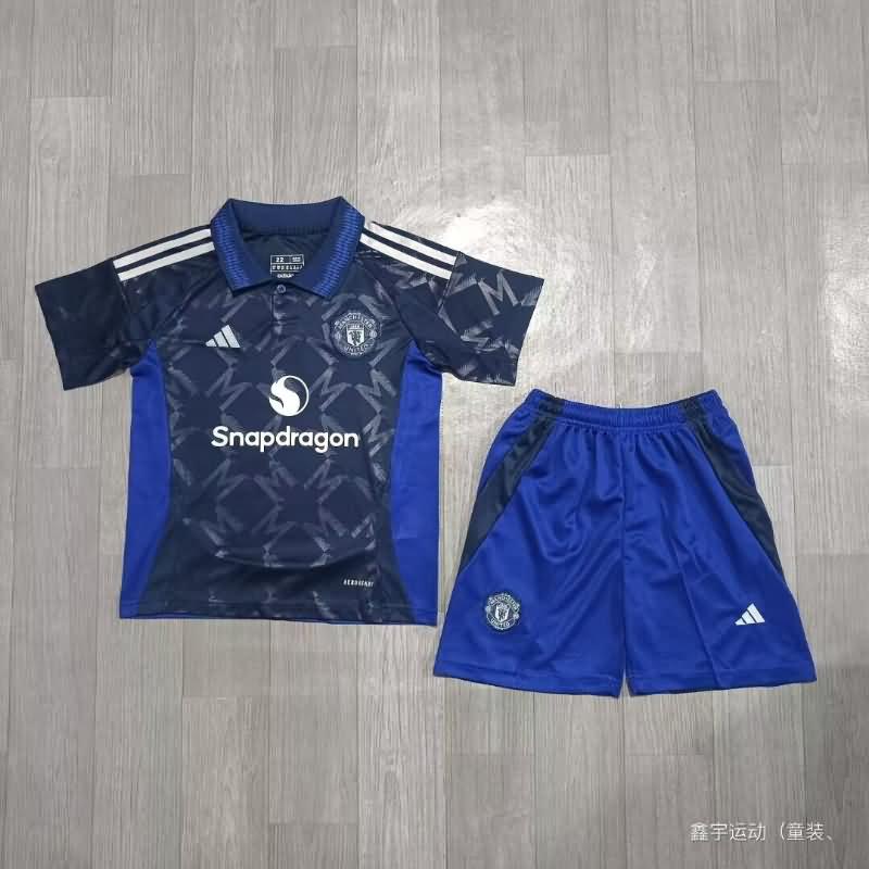 Manchester United 24/25 Kids Away Soccer Jersey And Shorts Leaked