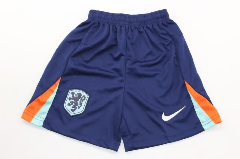 Netherlands 2024 Kids Away Soccer Jersey And Shorts