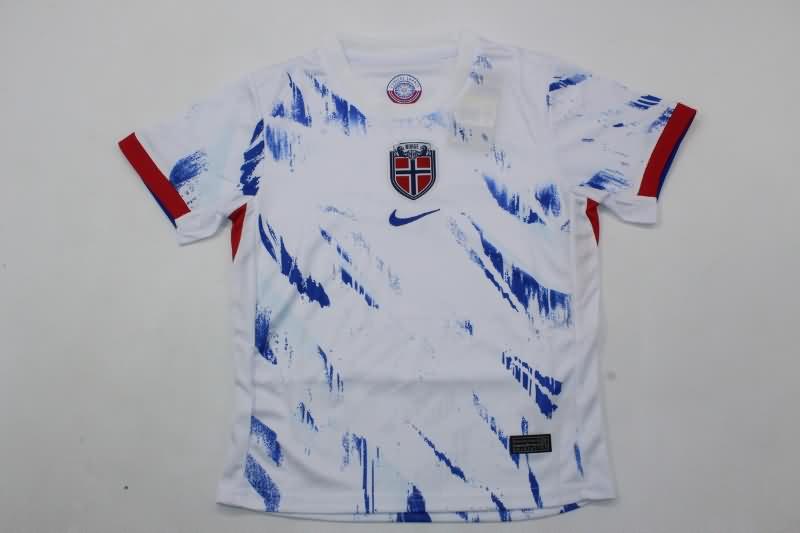 Norway 2024 Kids Away Soccer Jersey And Shorts