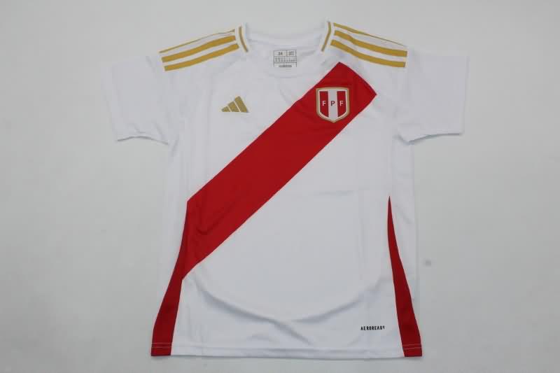 Peru 2024 Kids Copa America Home Soccer Jersey And Shorts