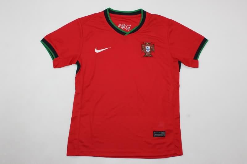 Portugal 2024 Kids Home Soccer Jersey And Shorts