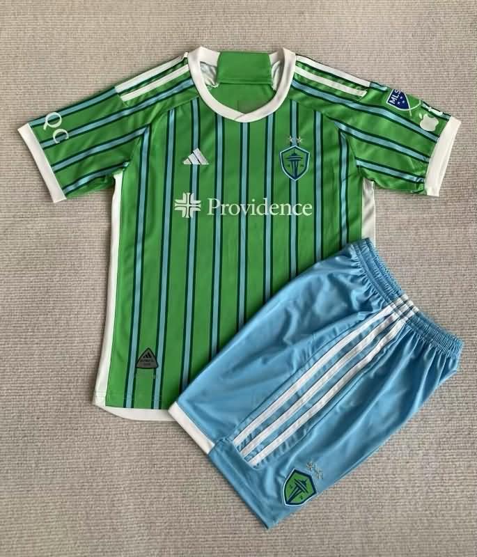 Seattle Sounders 2024 Kids Home Soccer Jersey And Shorts