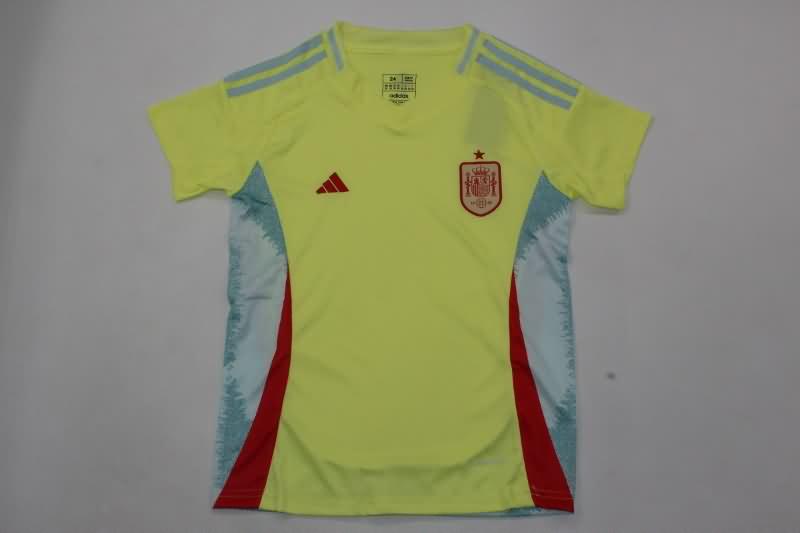Spain 2024 Kids Away Soccer Jersey And Shorts