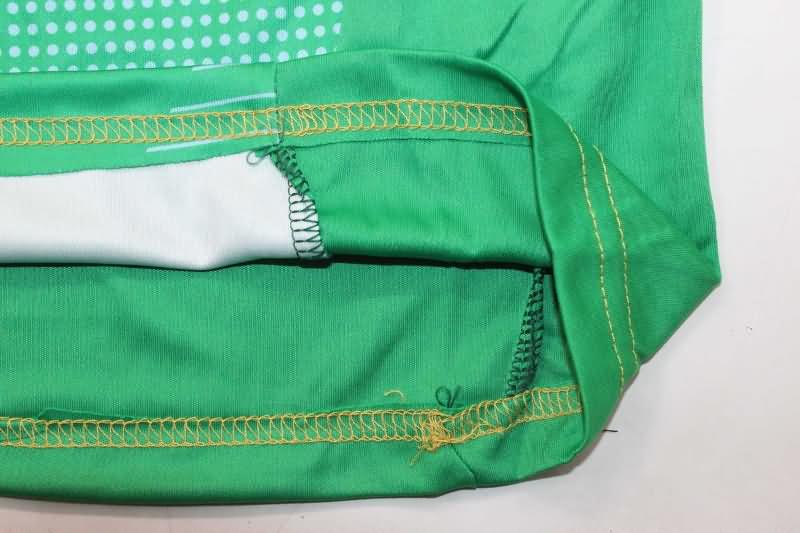 Spain 2024 Kids Goalkeeper Green Soccer Jersey And Shorts