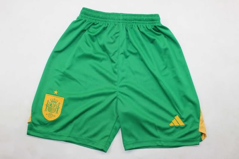 Spain 2024 Kids Goalkeeper Green Soccer Jersey And Shorts