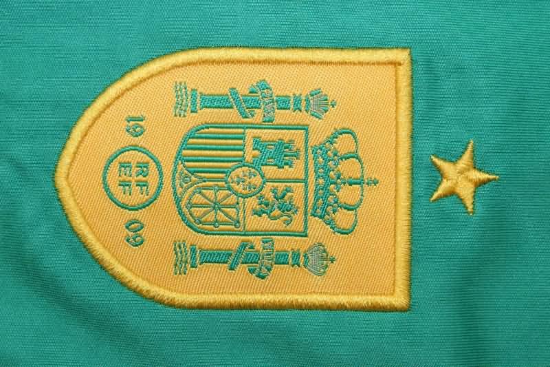 Spain 2024 Kids Goalkeeper Green Soccer Jersey And Shorts