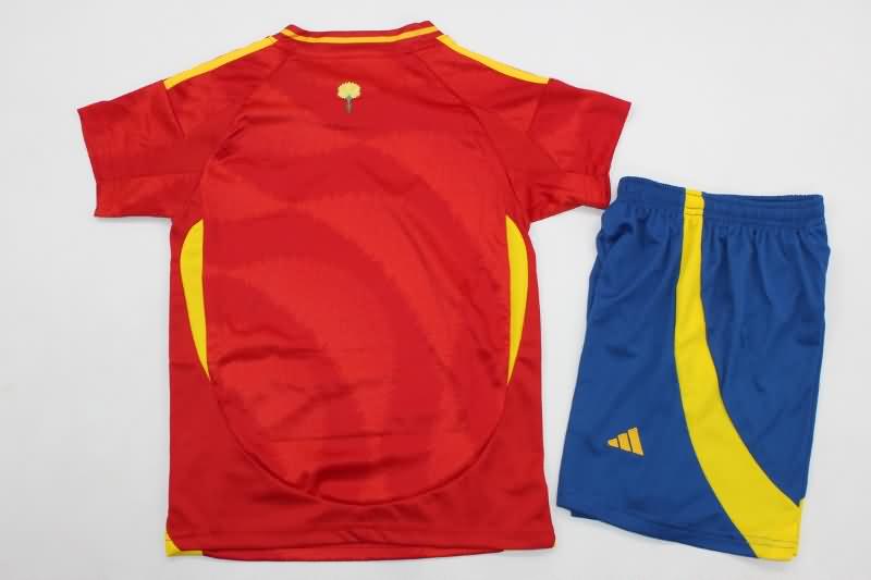 Spain 2024 Kids Home Soccer Jersey And Shorts