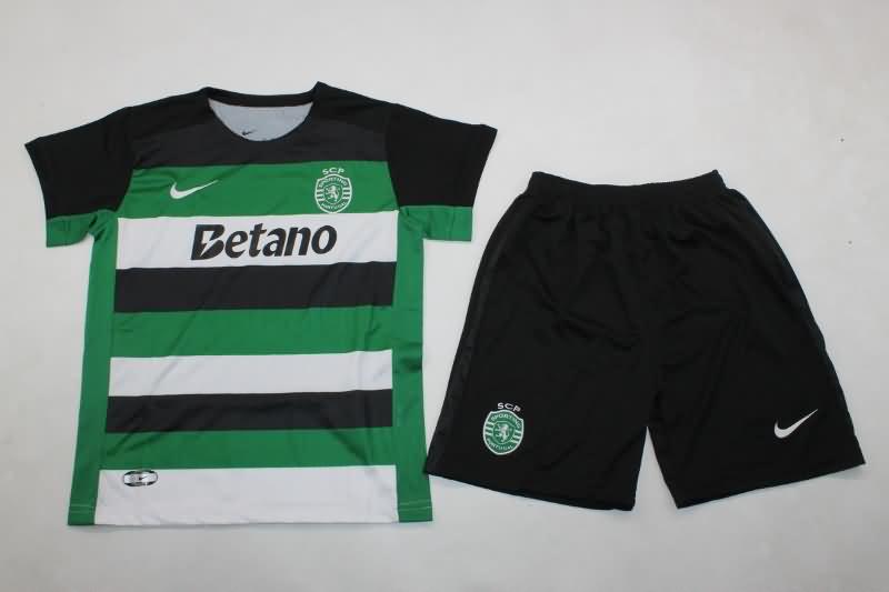 Sporting Lisbon 24/25 Kids Home Soccer Jersey And Shorts