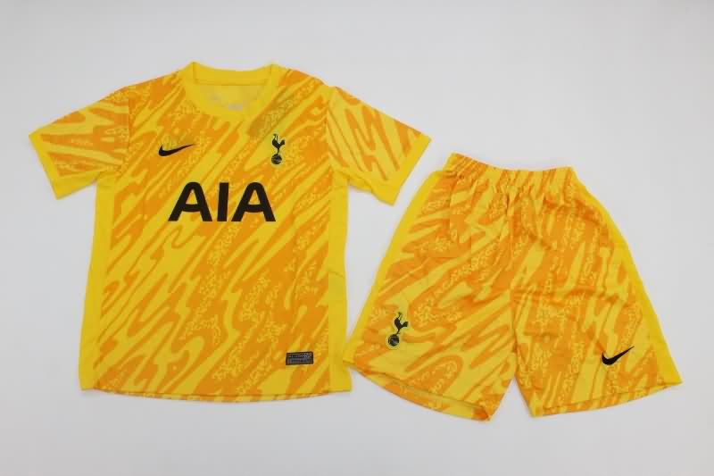 Tottenham Hotspur 24/25 Kids Goalkeeper Yellow Soccer Jersey And Shorts