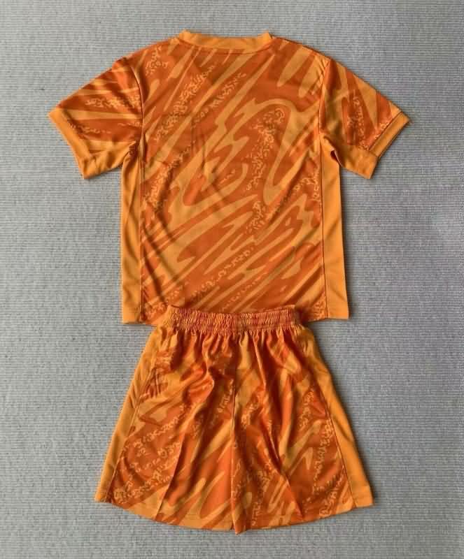 USA 2024 Kids Copa America Goalkeeper Orange Soccer Jersey And Shorts