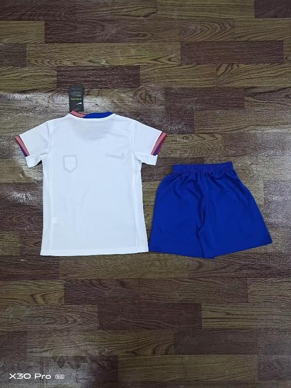 USA 2024 Kids Copa America Home Soccer Jersey And Shorts