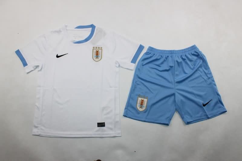 Uruguay 2024 Kids Copa America Away Soccer Jersey And Shorts