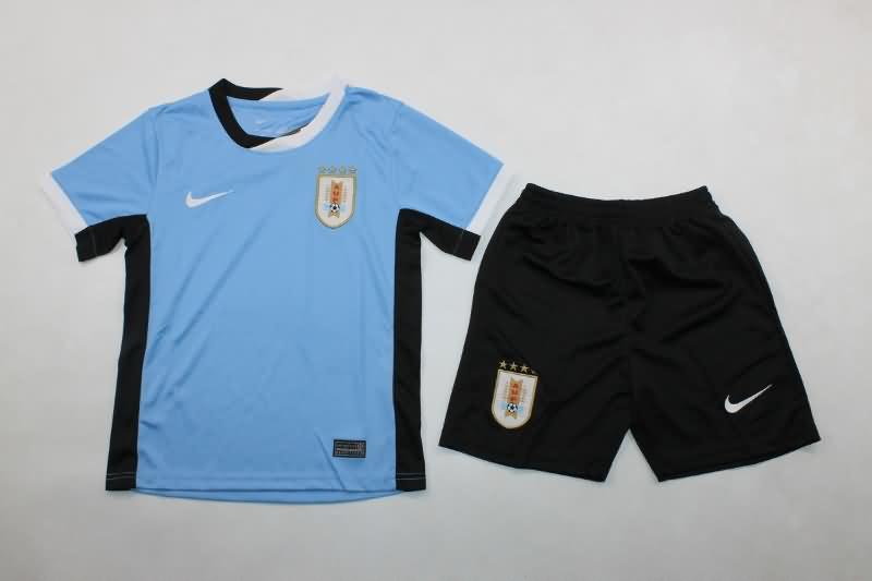 Uruguay 2024 Kids Copa America Home Soccer Jersey And Shorts