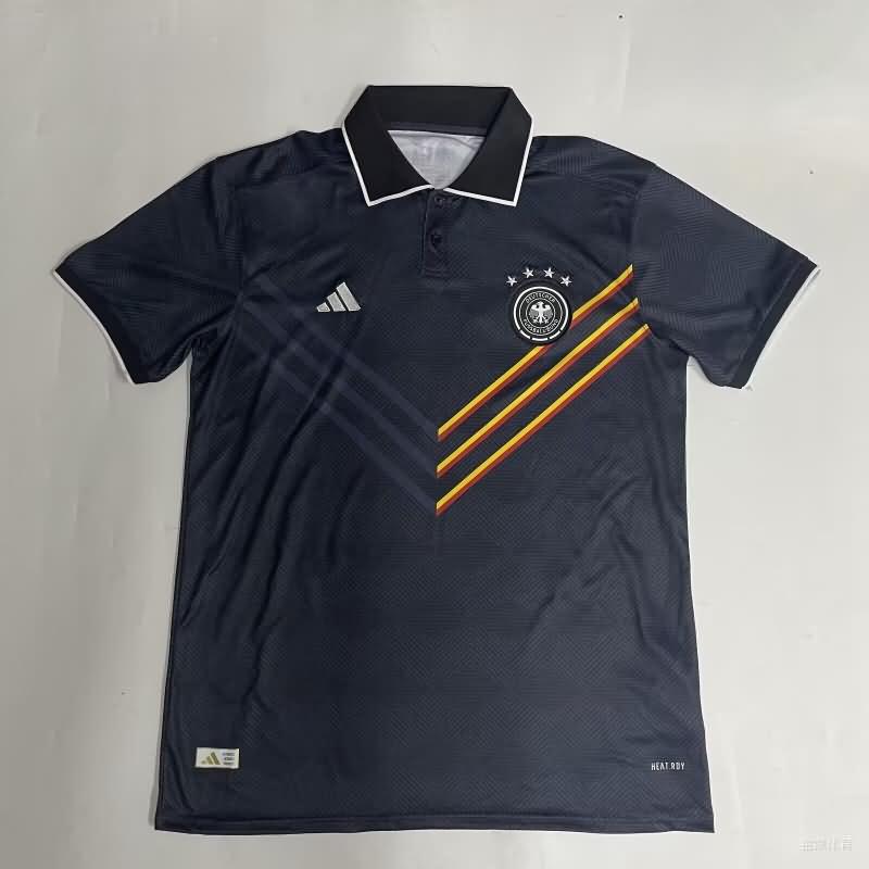 AAA(Thailand) Germany 2024 Black Polo Soccer T-Shirt 02