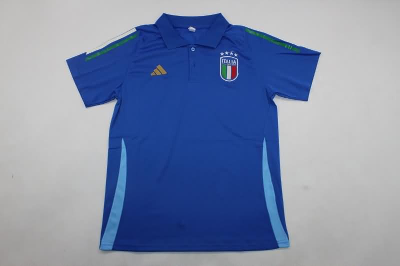 AAA(Thailand) Italy 2024 Blue Polo Soccer T-Shirt