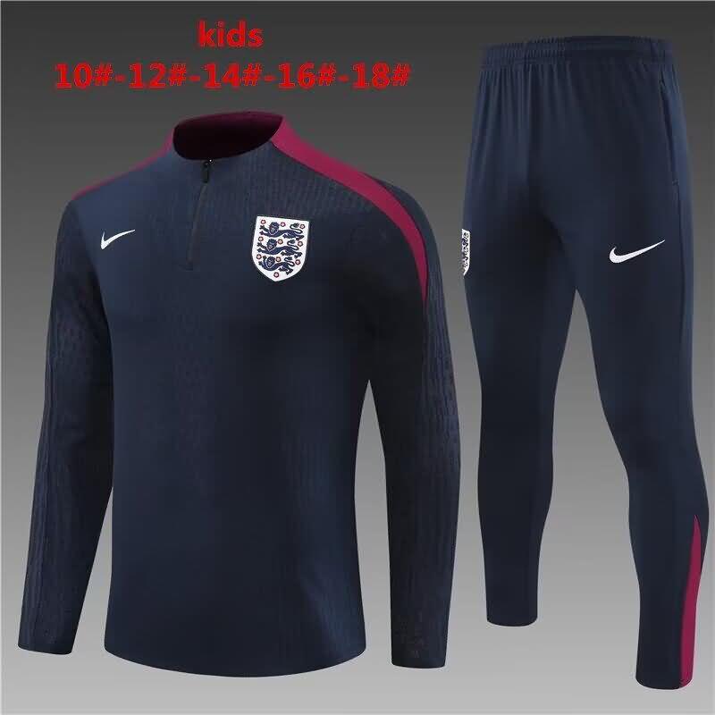 England 2024 Kids Dark Blue Soccer Tracksuit